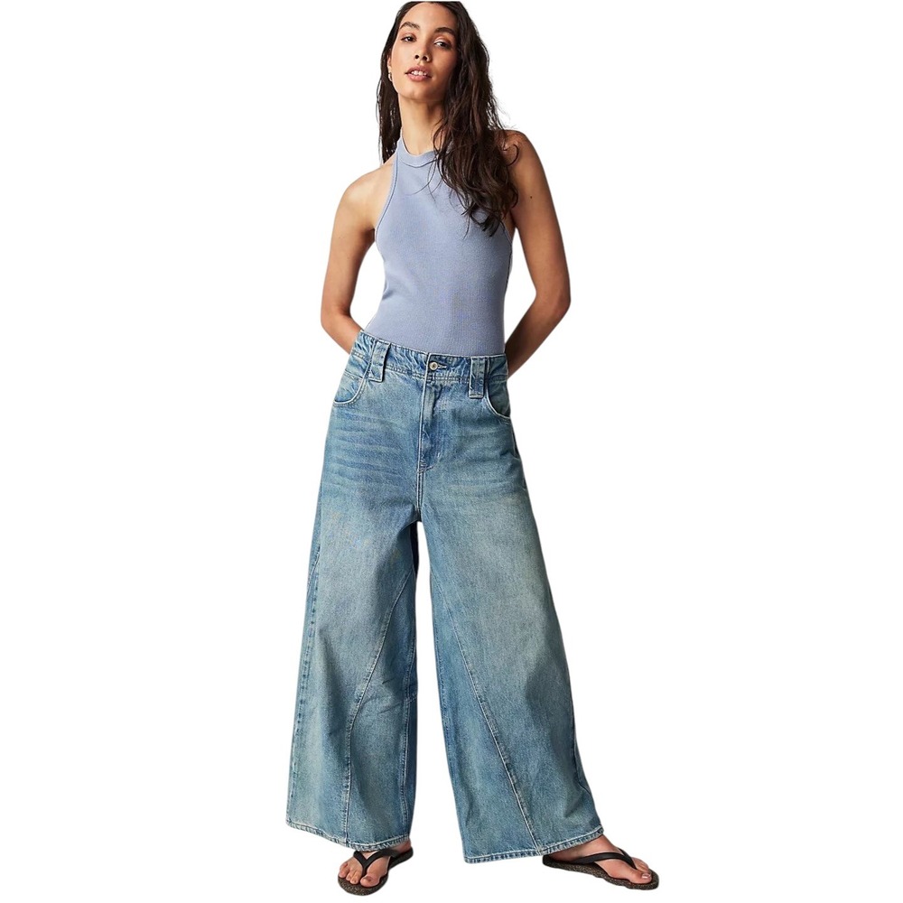 We The Free Chill Vibes Dropped Wide-Leg Jeans Women's size 25